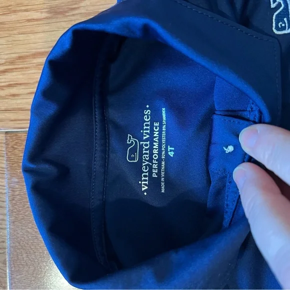 Vineyard Vines Navy Performance Polo with Whale Logo - Picture 3 of 4